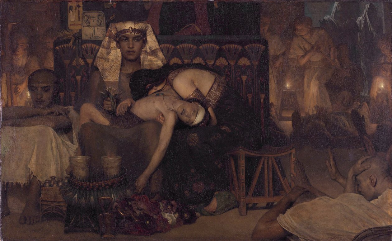 n Śmierć pierworodnego faraona Ex. 12:29. [2] autorstwa Lawrence Alma Tadema