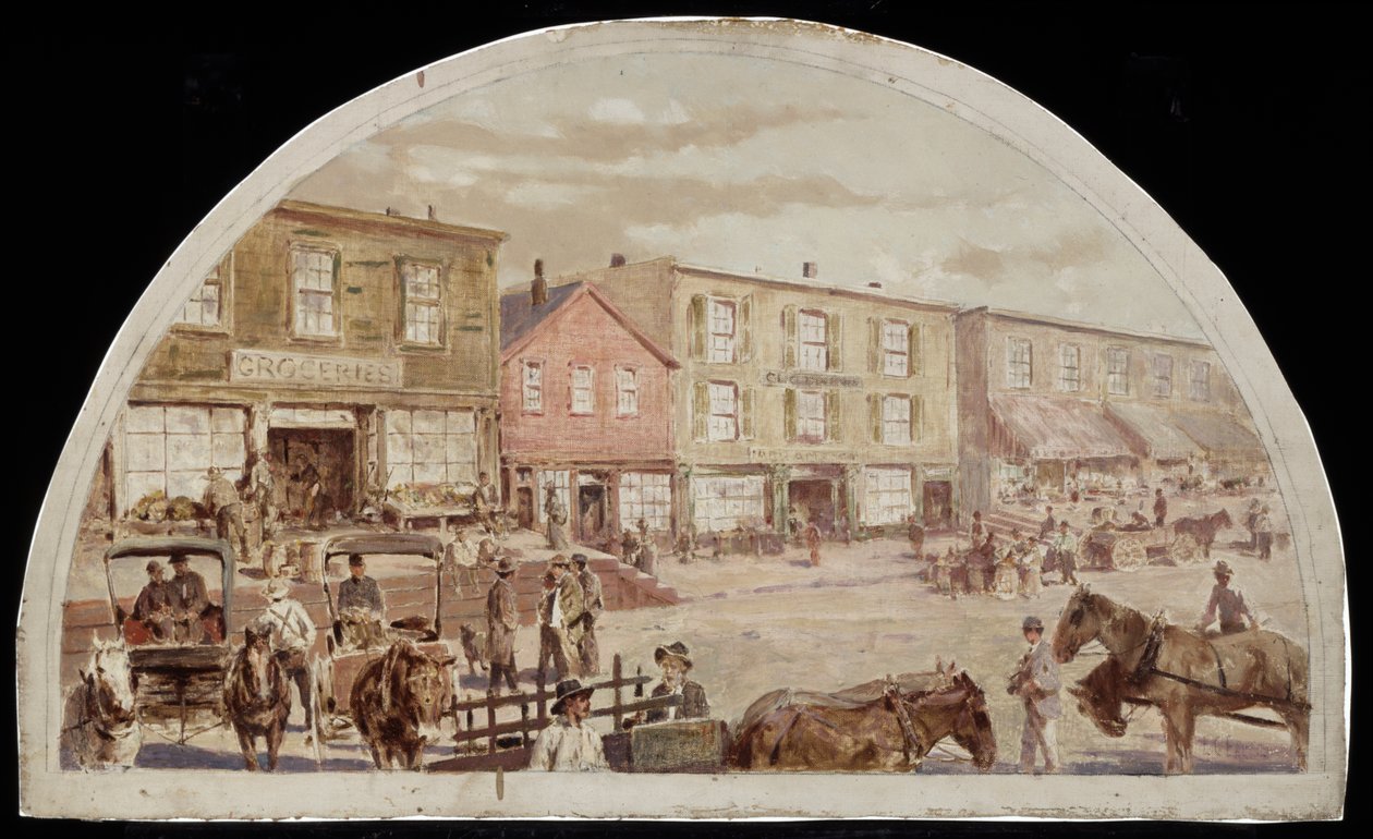 Clark Street, między ulicami Lake i Randolph, 1857, 1900 autorstwa Lawrence Carmichael Earle