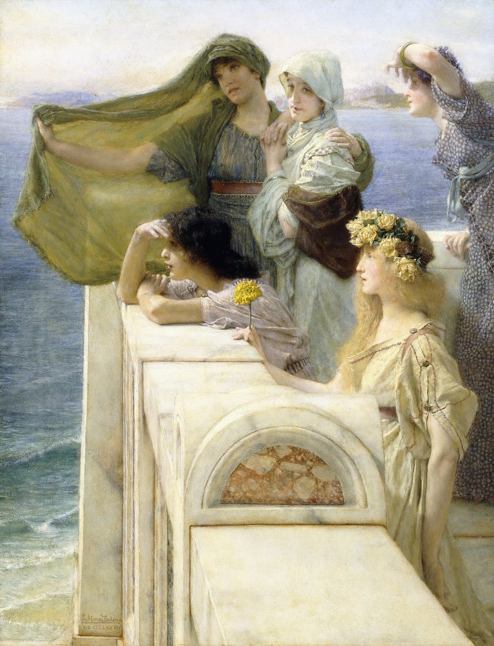 U kołyski Afrodyty autorstwa Lawrence Alma Tadema