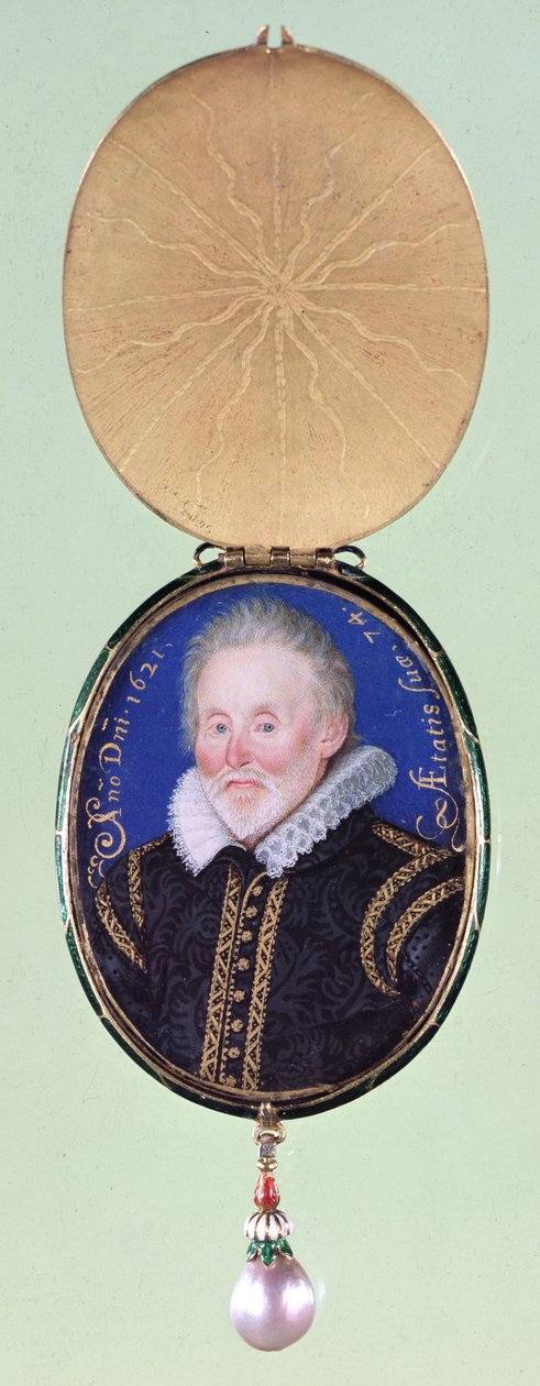 Portret nieznanego mężczyzny, ok. 1621 autorstwa Lawrence Hilliard