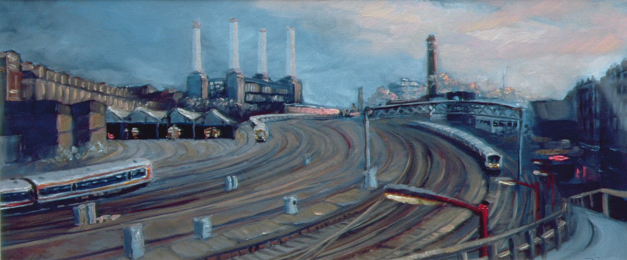 Ebury Bridge, 1998 (olej na papierze) Victoria Station autorstwa Lee Campbell