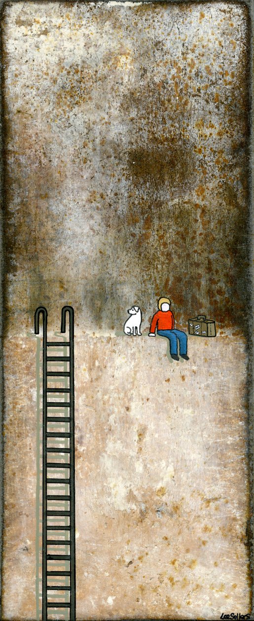 Początek dzikiej przygody, 2012, (akryl i tusz na metalu) autorstwa Lee Sellers