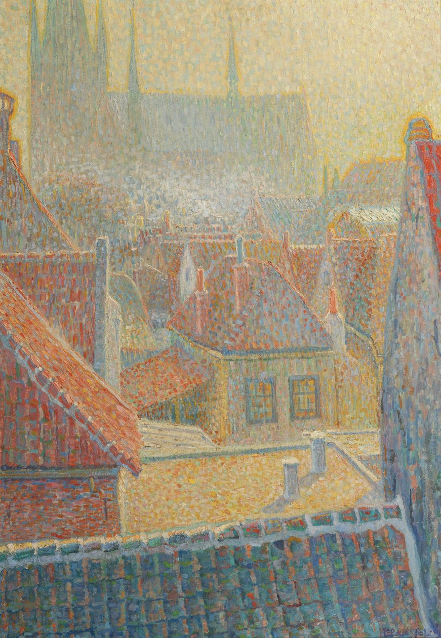 widok na kościół w Woerden autorstwa Leo Gestel