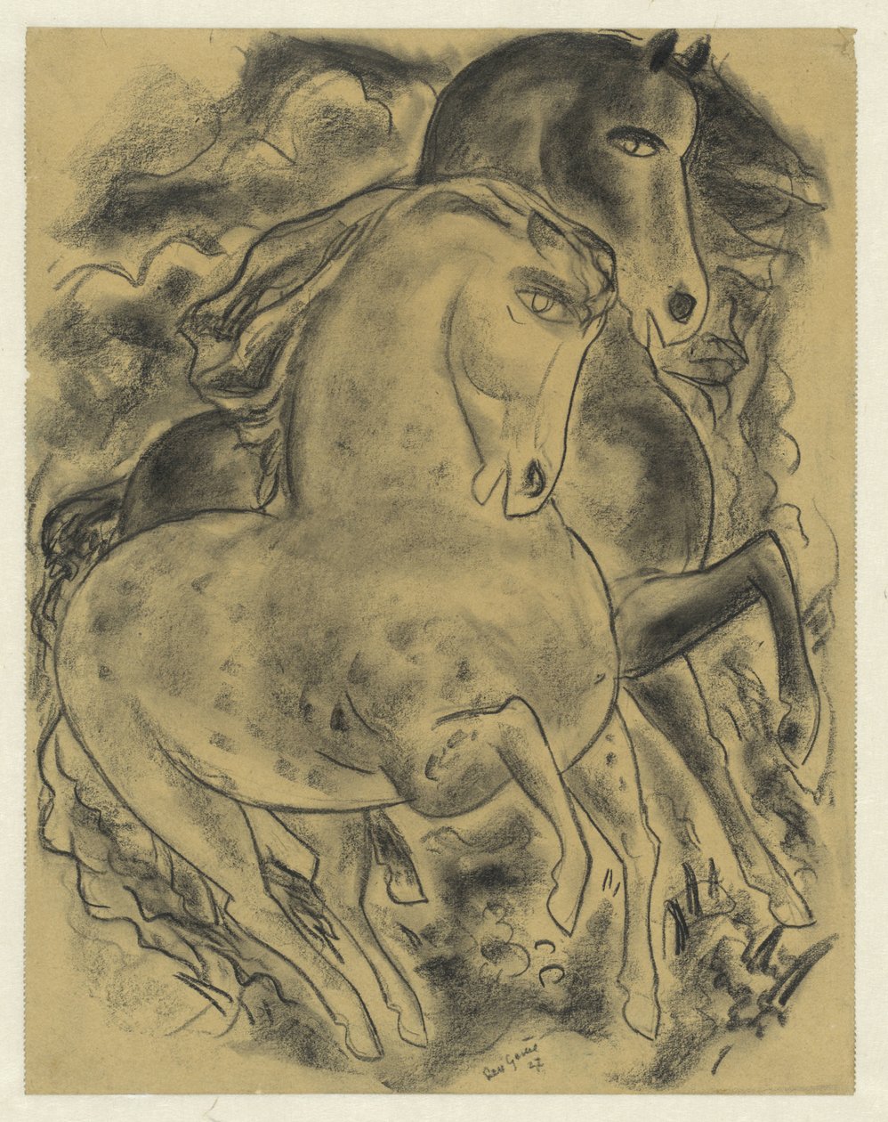 Dwa konie autorstwa Leo Gestel (signed by artist)