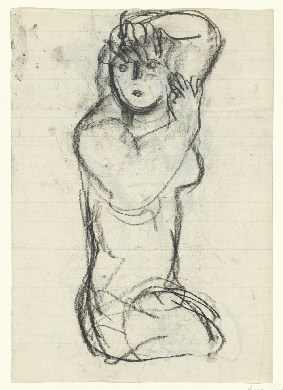 Klęcząca naga kobieta autorstwa Leo Gestel