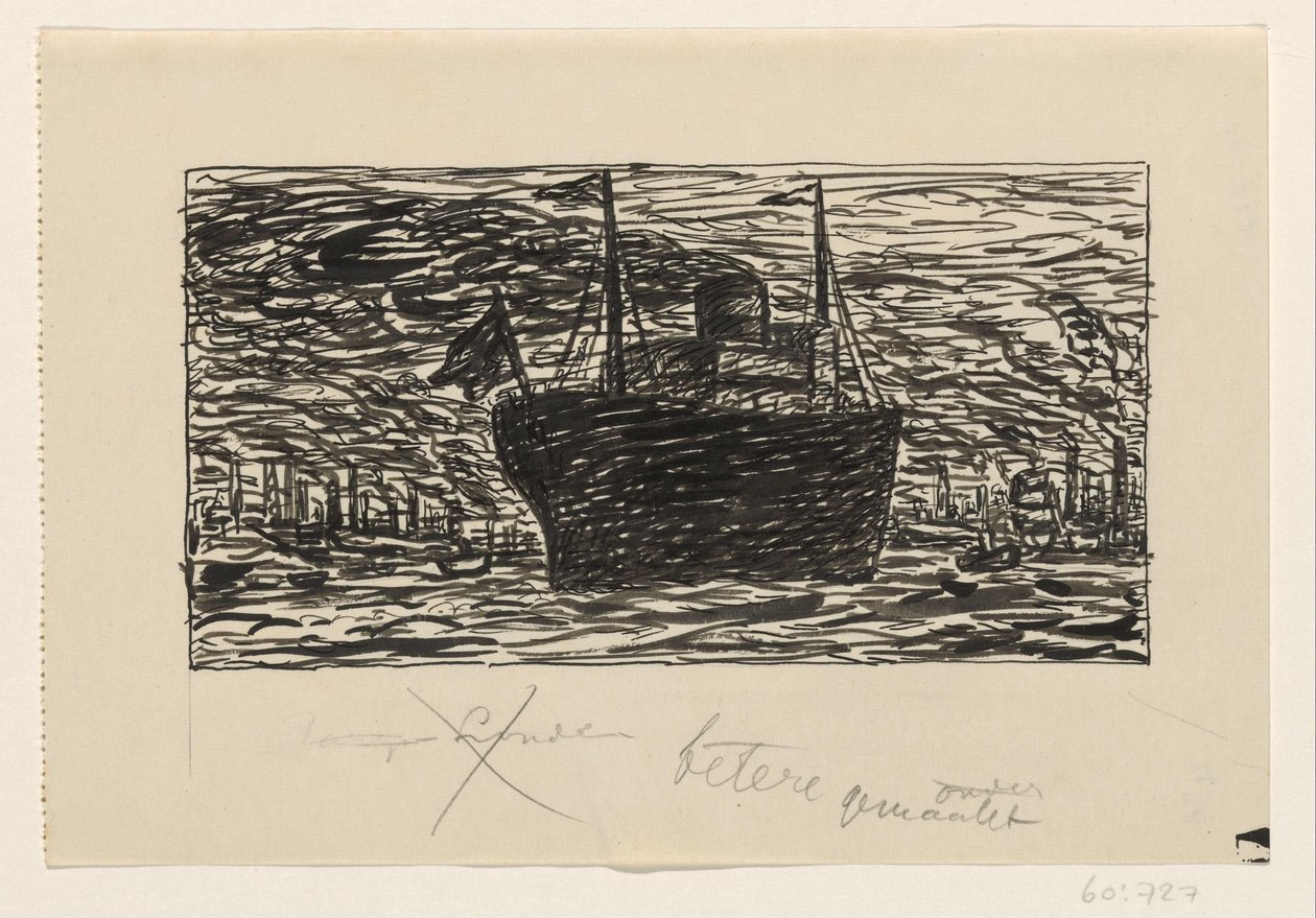 Statek wpływa do portu w Londynie autorstwa Leo Gestel