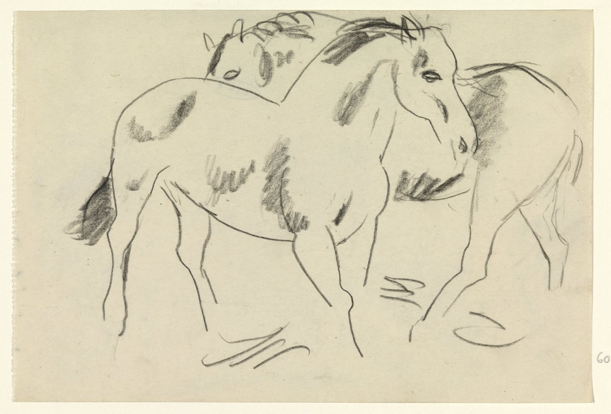 Dwa konie autorstwa Leo Gestel