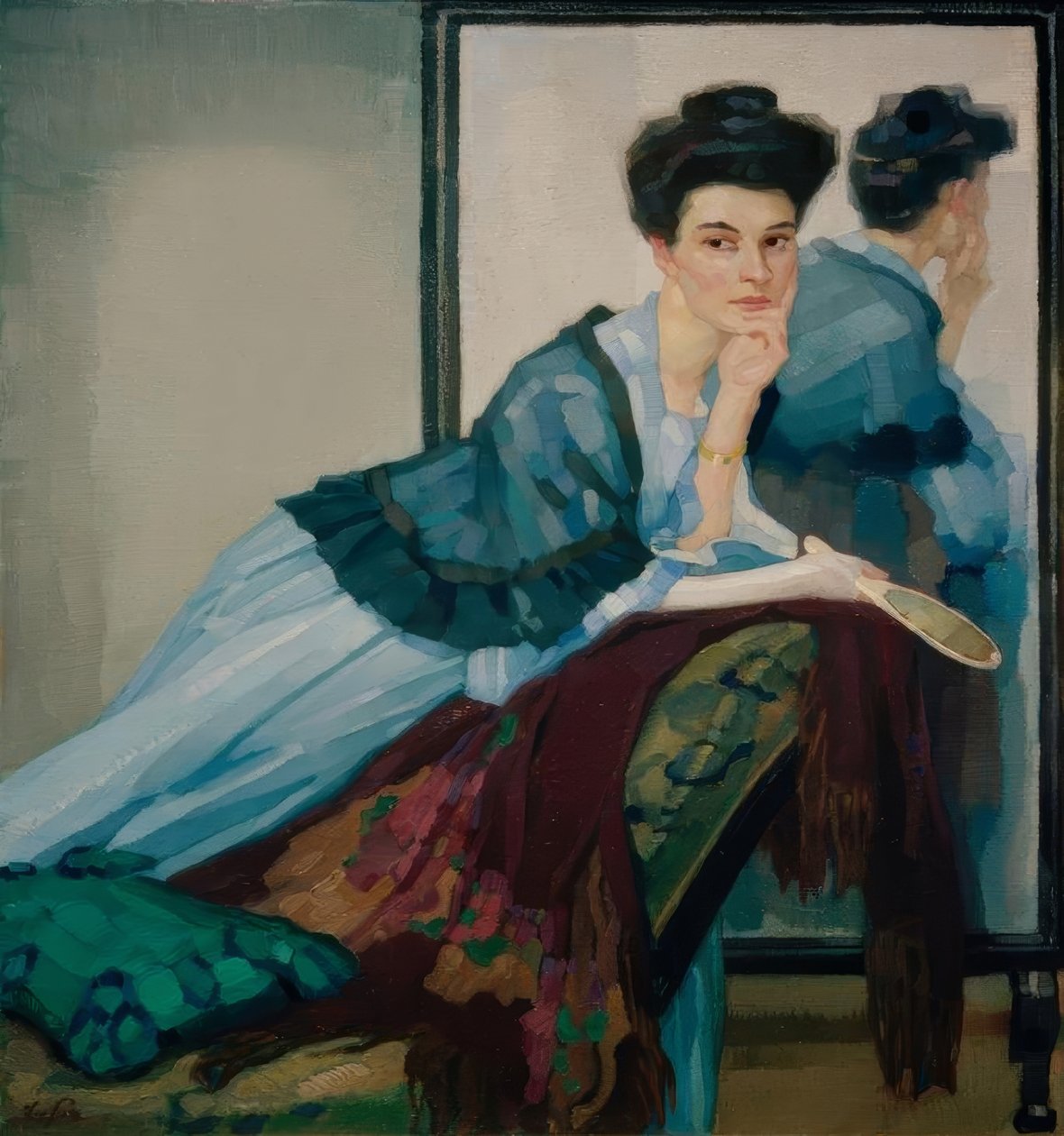 Pani w kolorze niebieskim autorstwa Leo Putz