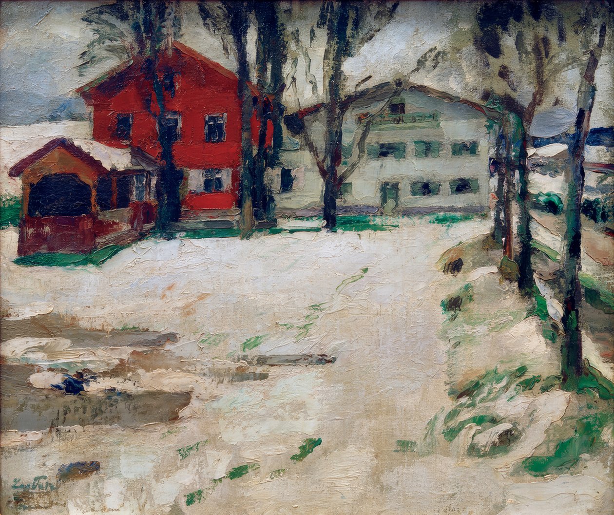 Karczma w śniegu autorstwa Leo Putz