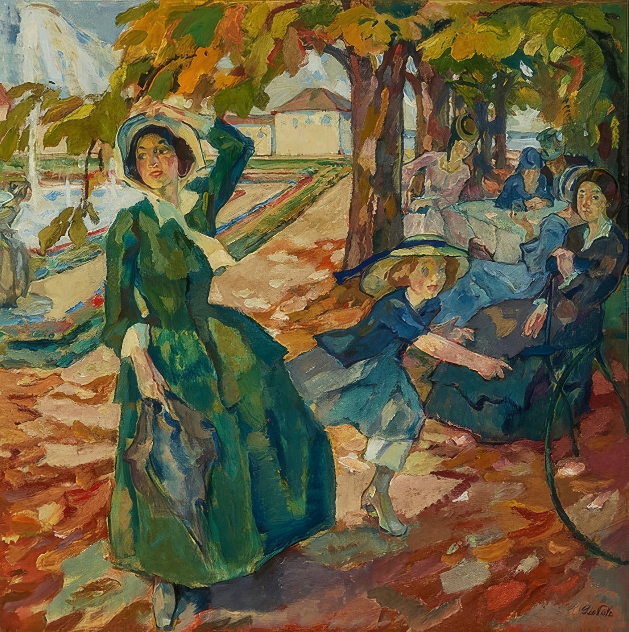W parku Schleißheim. Około 1906 r. autorstwa Leo Putz