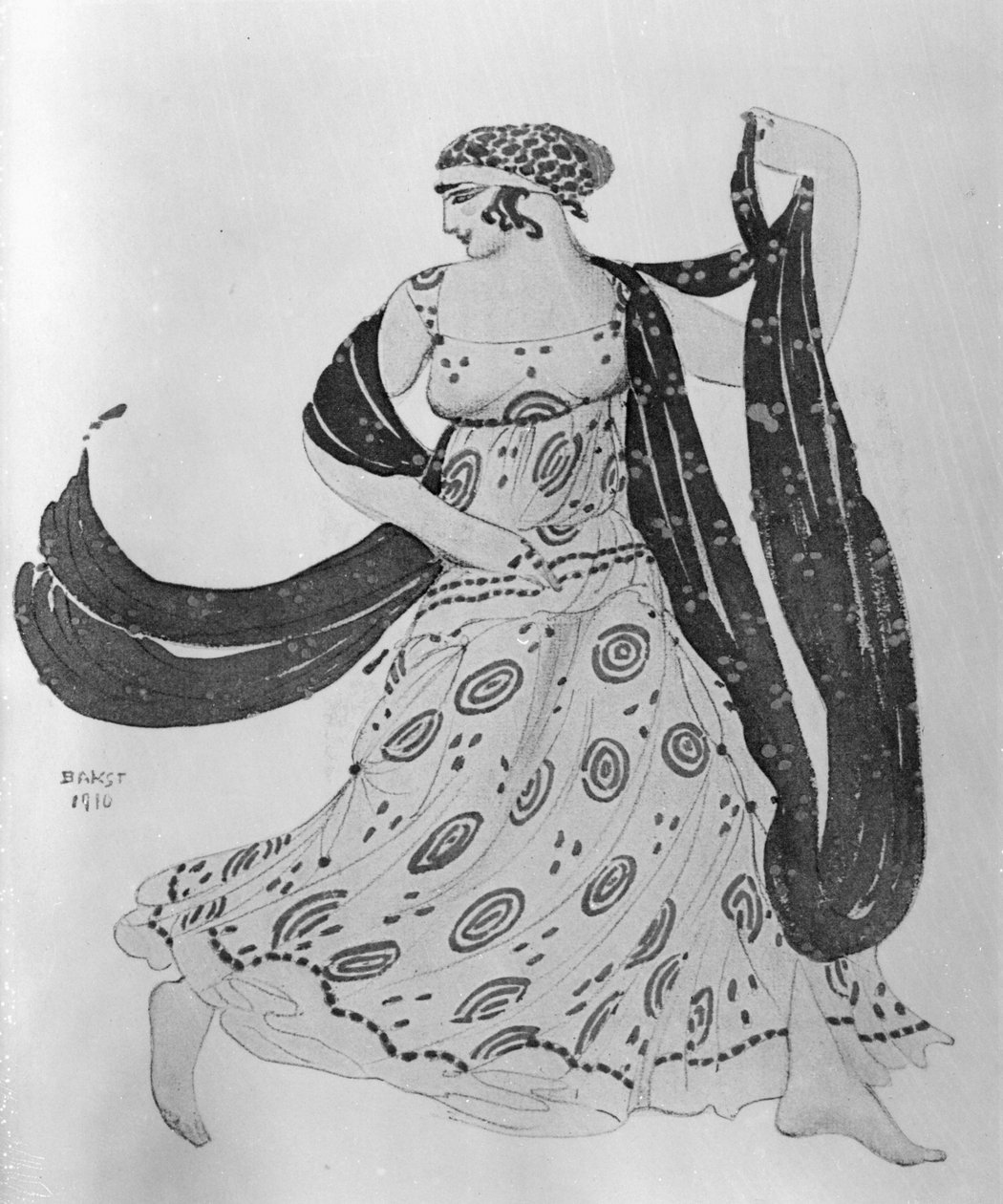 Projekt kostiumu dla „Kleopatry”, 1910 autorstwa Leon Bakst