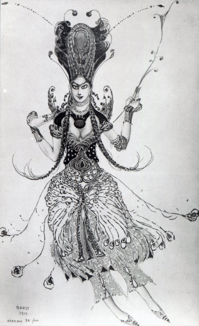 Projekt kostiumu do „Ognistego ptaka”, 1910 autorstwa Leon Bakst
