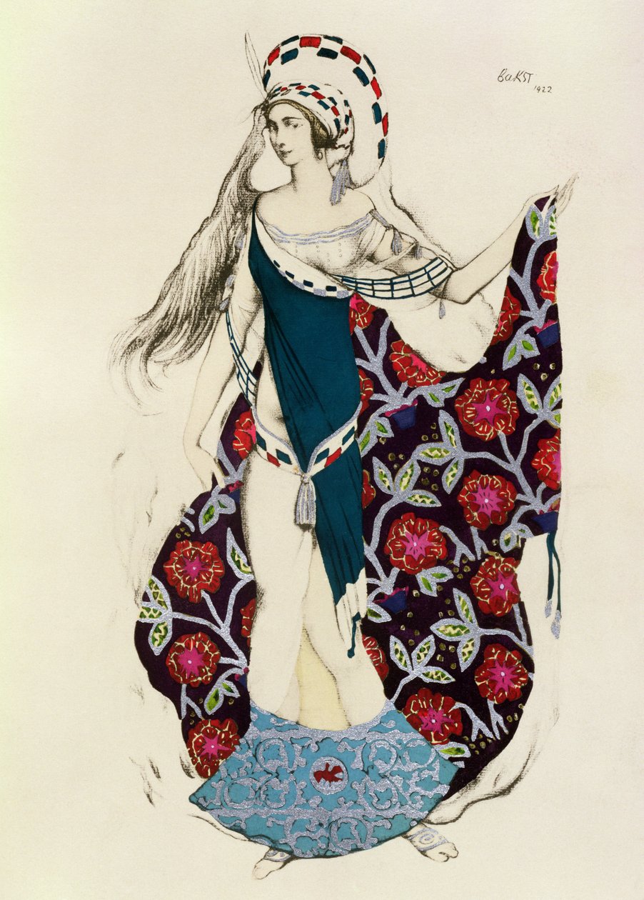 Projekt kostiumu dla kobiety, z Judyty, 1922 autorstwa Leon Bakst