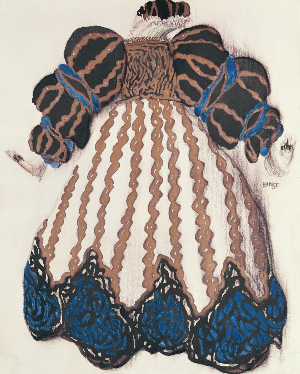 Projekt kostiumów do baletu "Legenda o Józefie", 1914 (węgiel i gwasz na papierze) autorstwa Leon Bakst