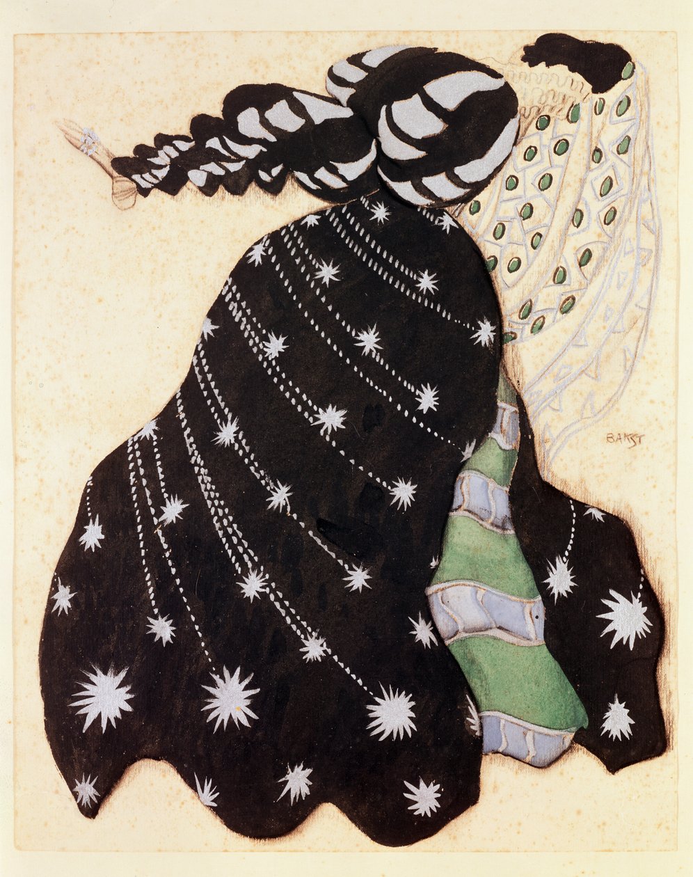 Projekt kostiumów do baletu "Legenda o Józefie", 1914 (węgiel i gwasz na papierze) autorstwa Leon Bakst