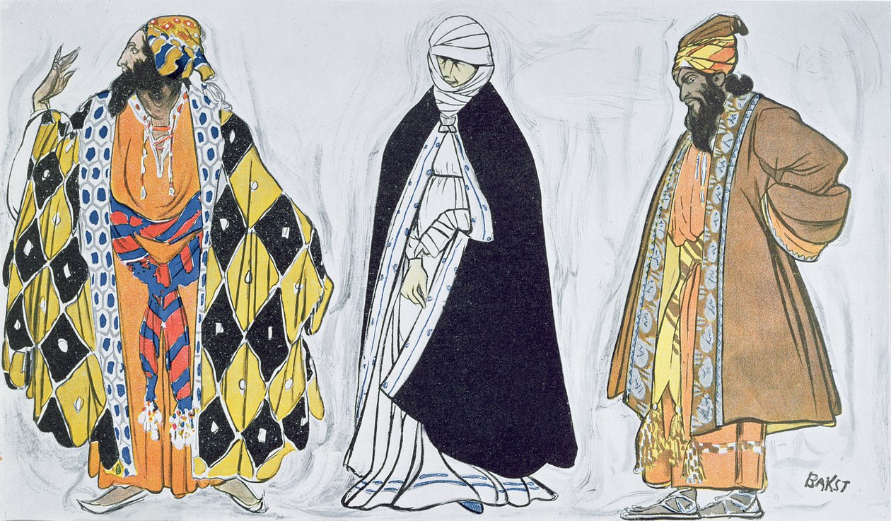 Projekty kostiumów do „Le Martyre de Saint Sebastien”, dzieła dramatycznego na zamówienie Idy Rubinstein z librettem Gabriele d