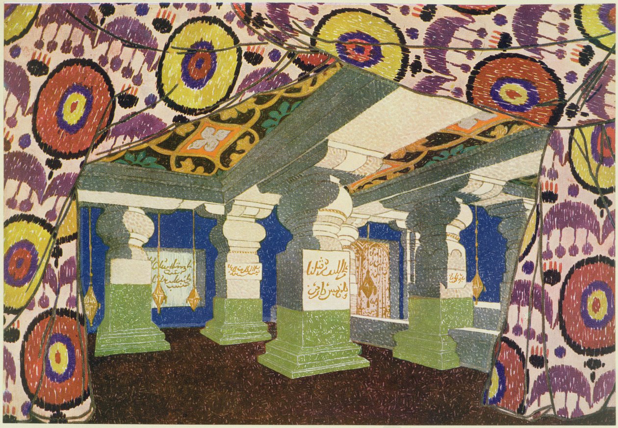 Projekt orientalnej scenerii autorstwa Leon Bakst