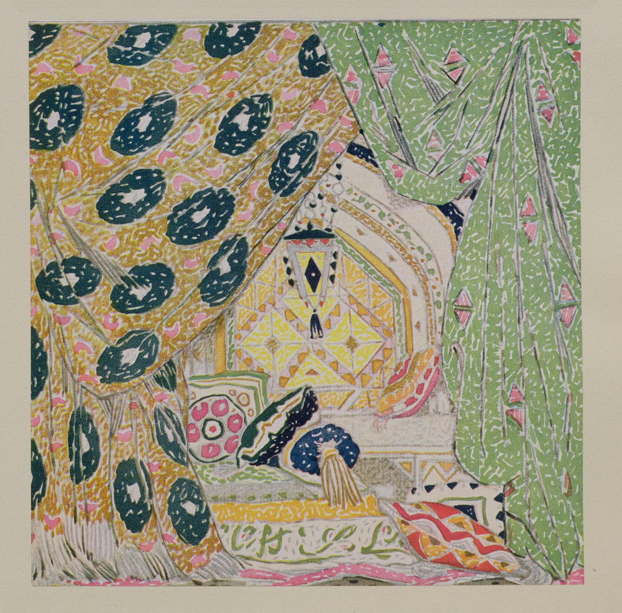 Projekt orientalnej scenerii autorstwa Leon Bakst