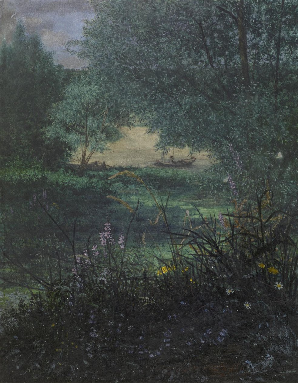 Rybak, 1865 (wc, gwasz, długopis i atrament na papierze) autorstwa Léon Bonvin