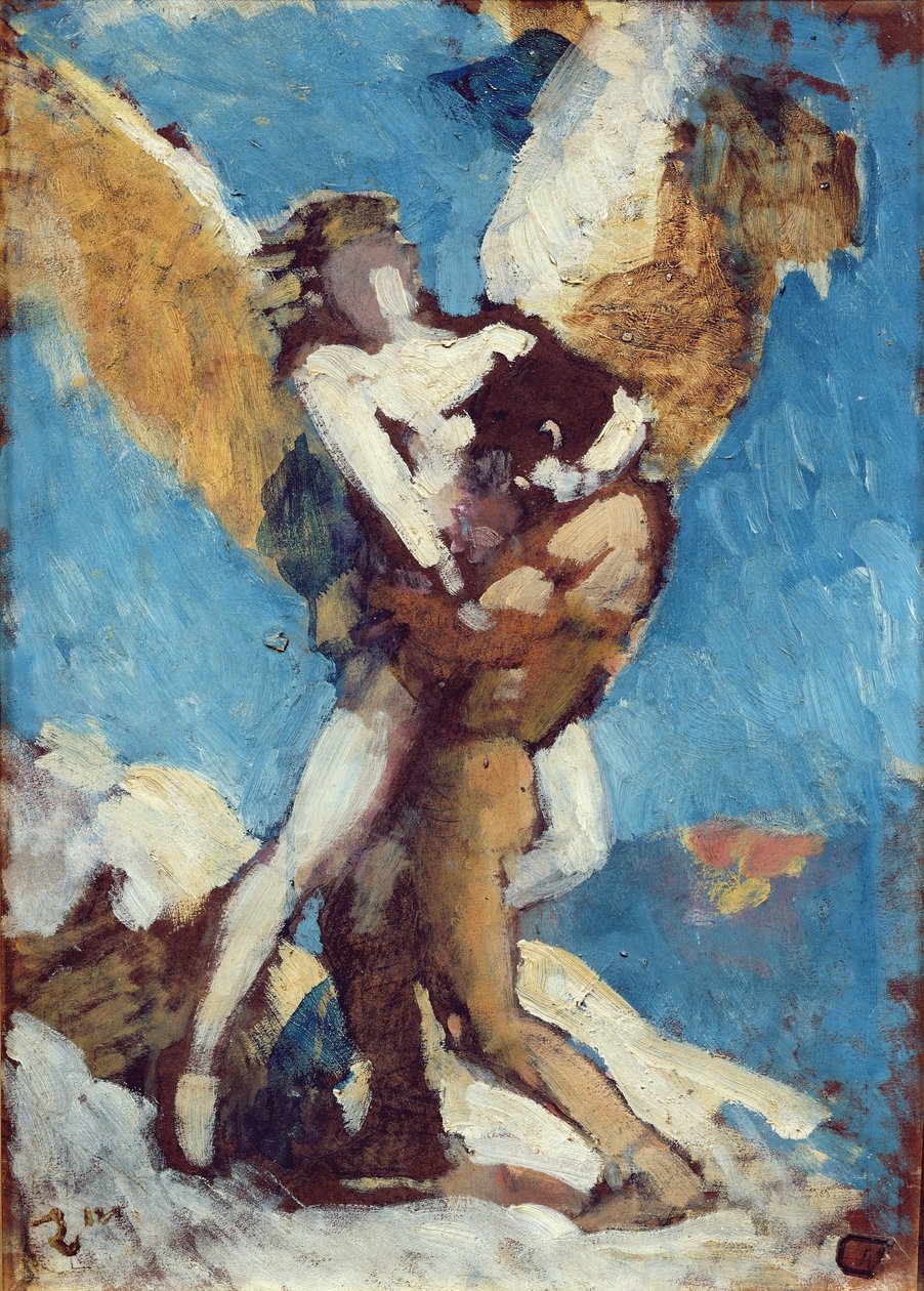 Jakub Wrestling z Aniołem, ok.1876 autorstwa Leon Joseph Florentin Bonnat