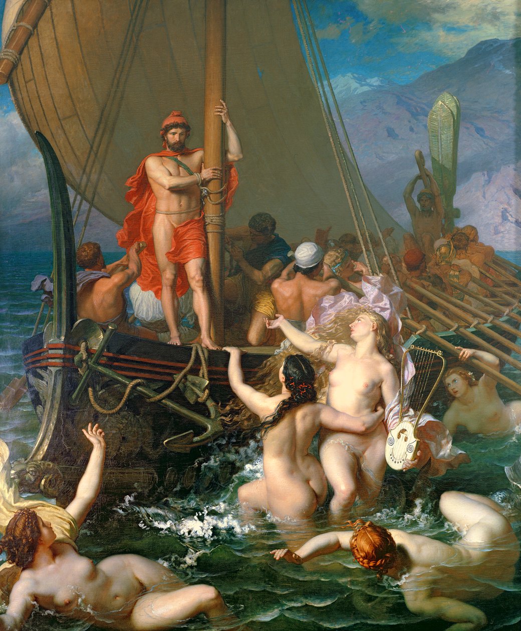 Ulisses i syreny autorstwa Leon Auguste Adolphe Belly