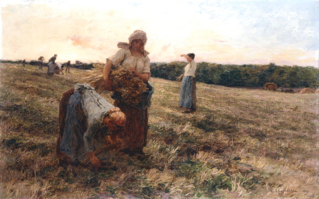 Gleaners o zachodzie słońca, 1889 autorstwa Leon Augustin Lhermitte