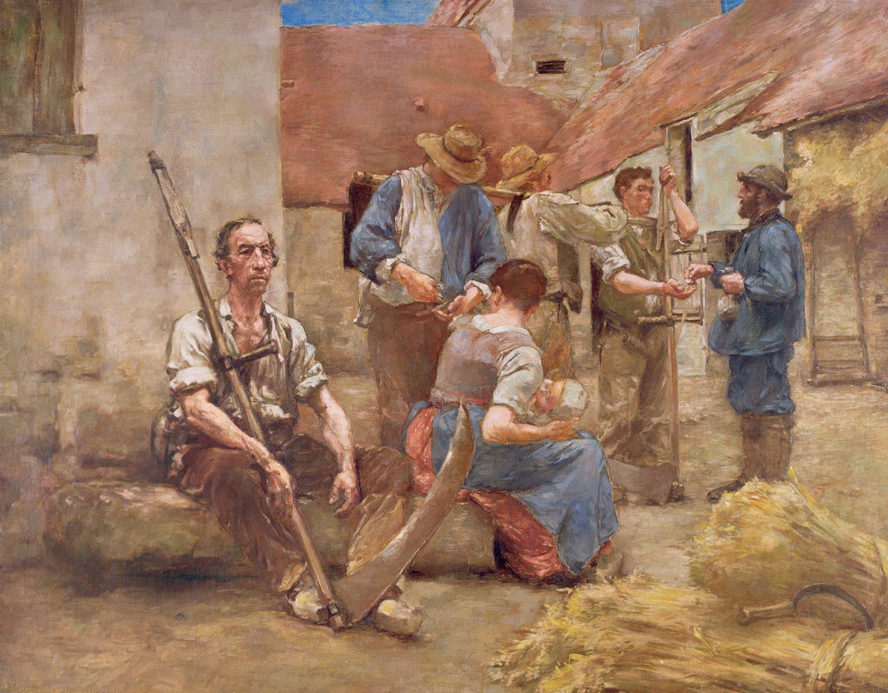 Płacenie kombajnom (szkic) autorstwa Leon Augustin Lhermitte