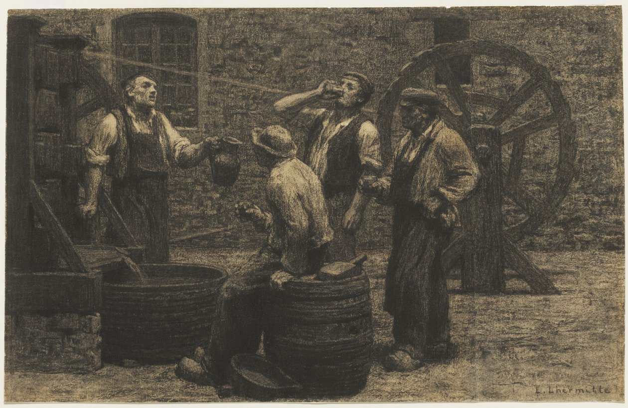 Prasa do wina, c.1872 autorstwa Leon Augustin Lhermitte