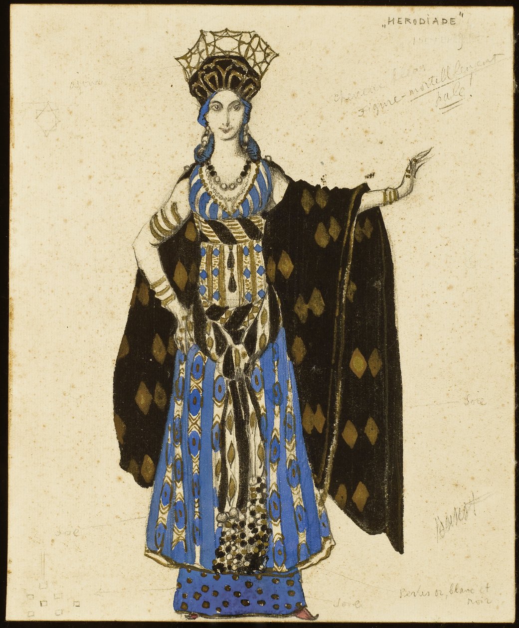 Projekt kostiumu do „Salome”: Herodiada autorstwa Leon Bakst