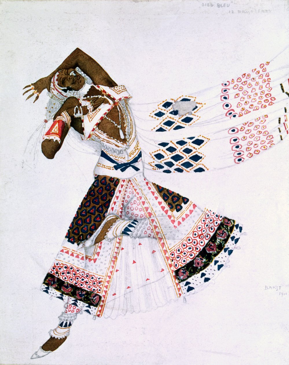 Projekt kostiumu z Le Dieu Bleu, 1911 autorstwa Leon Bakst