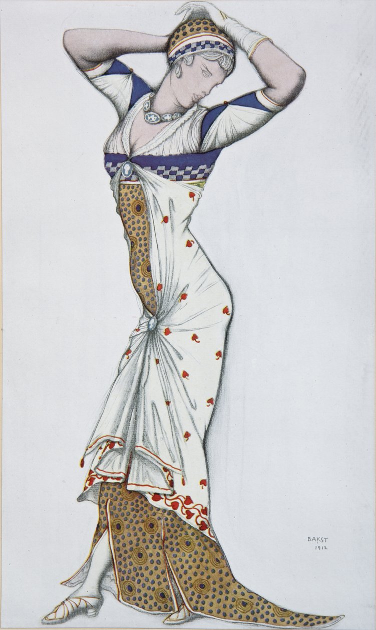 Projekt nowoczesnej sukni, lata 1910 autorstwa Leon Bakst