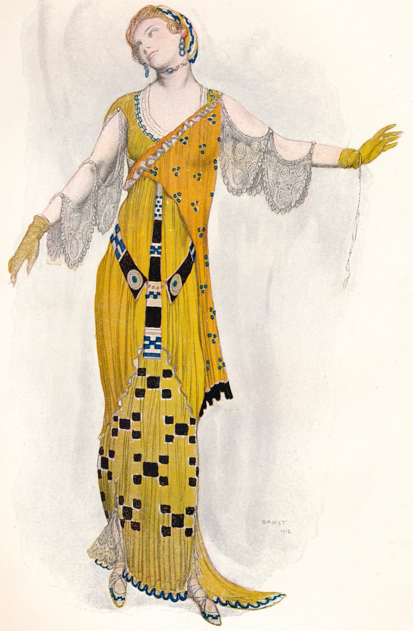 Fantazja na współczesnym stroju, Dione, ok. 1910 r. autorstwa Leon Bakst