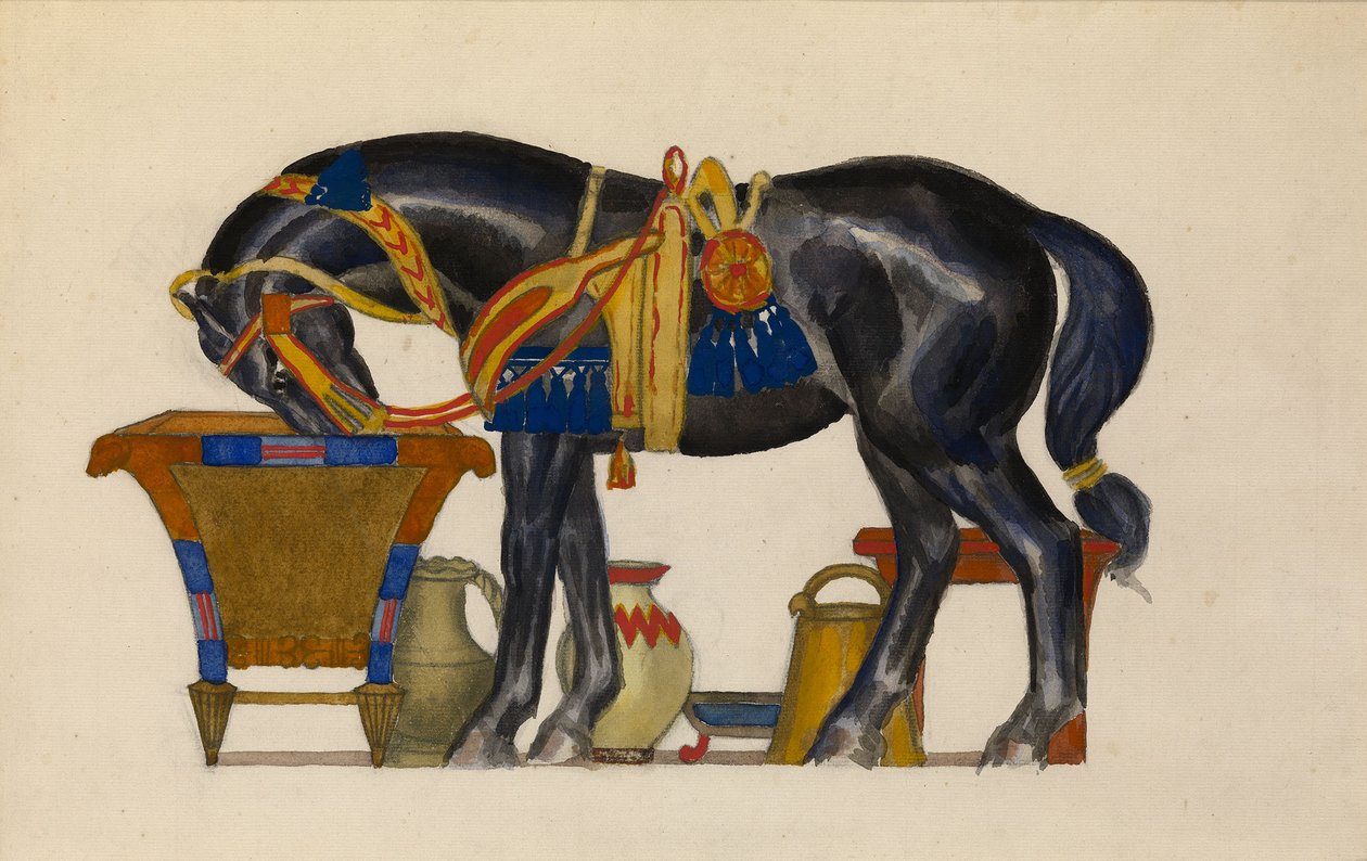 Podlewanie konia autorstwa Leon Bakst