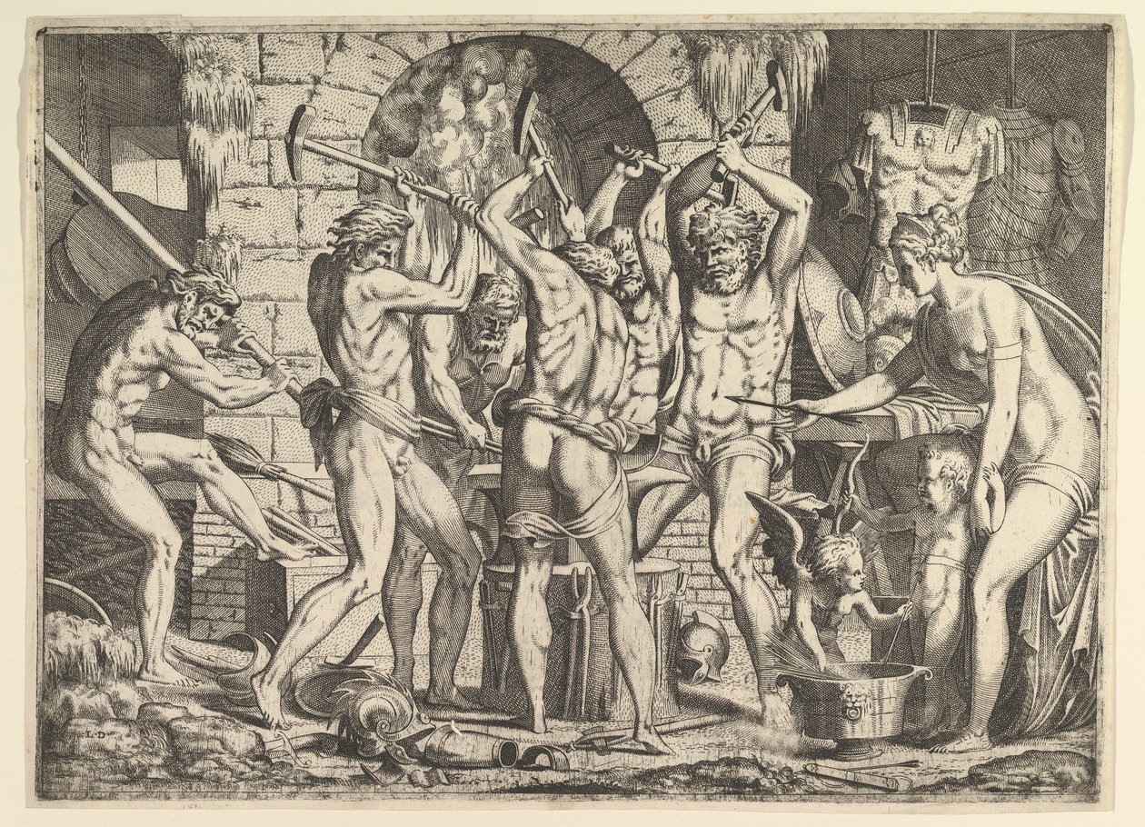 Wenus w Kuźni Wulkana, 1546-47. autorstwa Leon Davent
