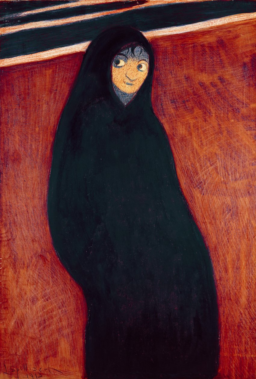 Zakapturzona postać autorstwa Leon Spilliaert