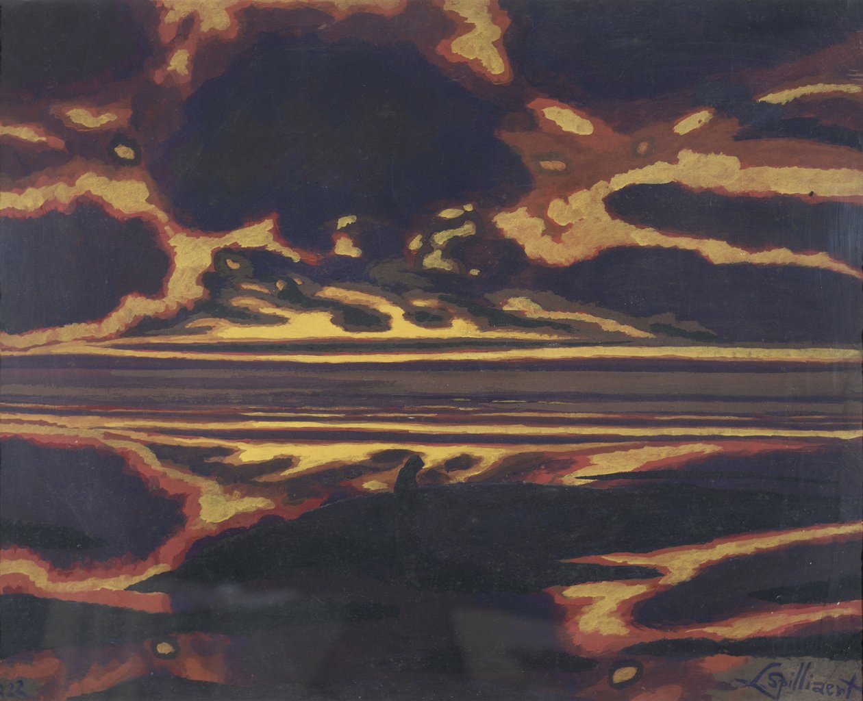 Pejzaż morski z zachodzącym słońcem autorstwa Leon Spilliaert