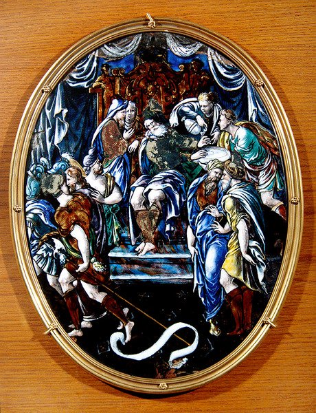 Chrystus przed Piłatem, 1557 (emalia malowana) autorstwa Leonard Limosin