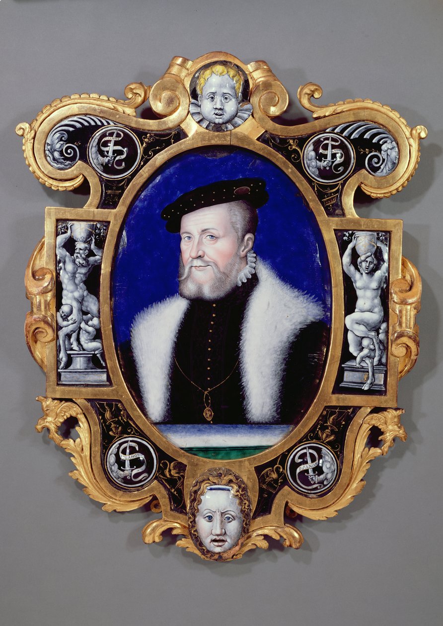 Portret Anny, pierwszego księcia Montmorency (1493-1567) 1556 (olej na emalii) autorstwa Leonard Limosin