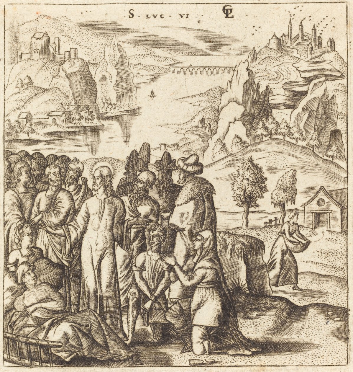 Chrystus uzdrawia chorych autorstwa Leonard Gaultier