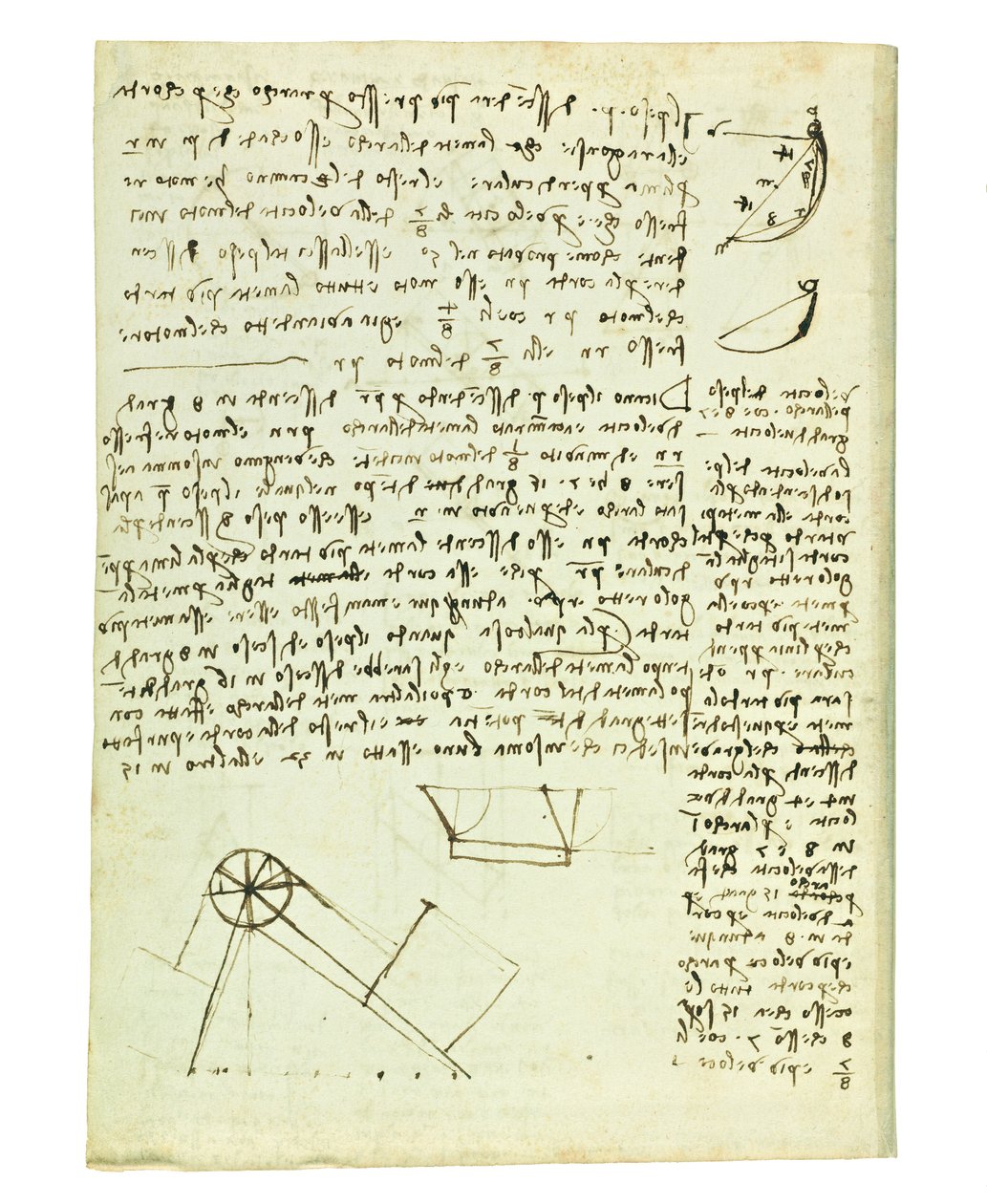 Kodeks lotu ptaków, Folio 1 verso autorstwa Leonardo da Vinci