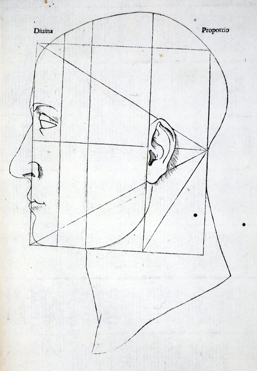 Ilustracja z "Divina Proportione" Luca Pacioli (ok. 1445-1517), oryginalnie wydana. Wenecja, 1509 r. autorstwa Leonardo da Vinci
