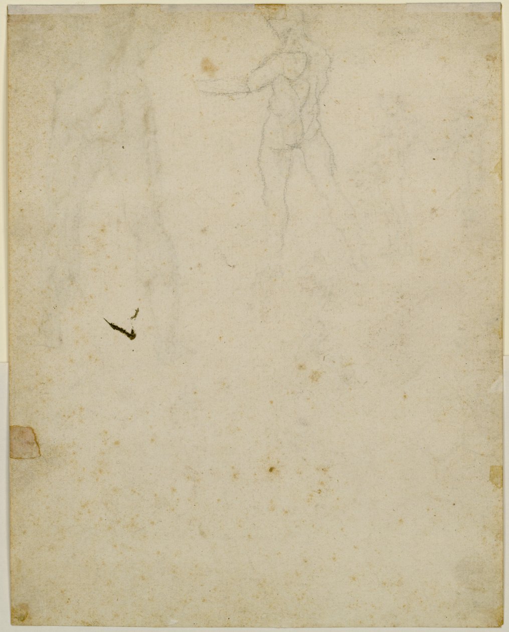په ریکټو کې د مرکزي شخصیت سکیچ، د کیڼ پولي څخه لیدل autorstwa Leonardo da Vinci