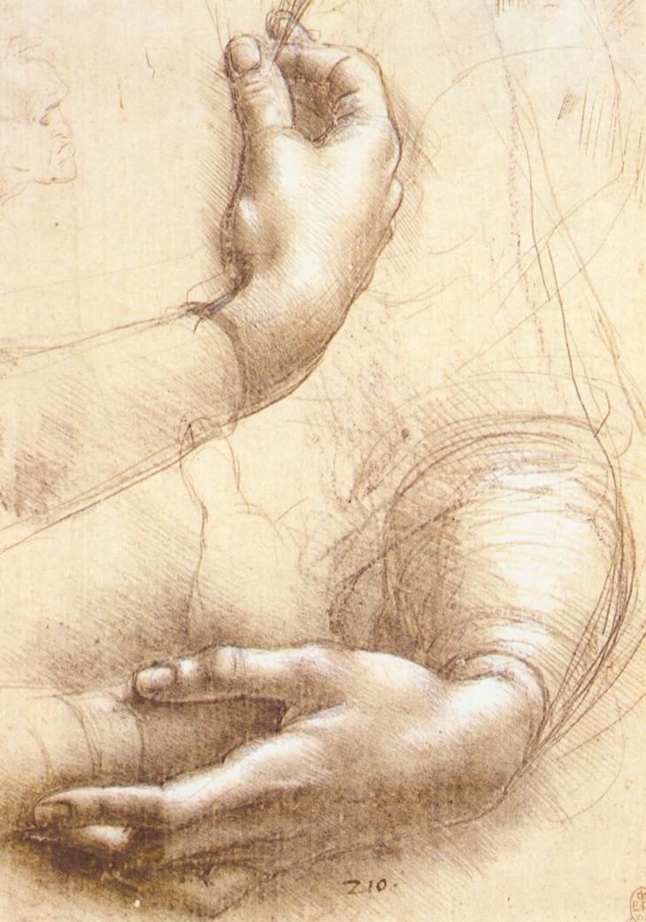Studium rąk autorstwa Leonardo da Vinci