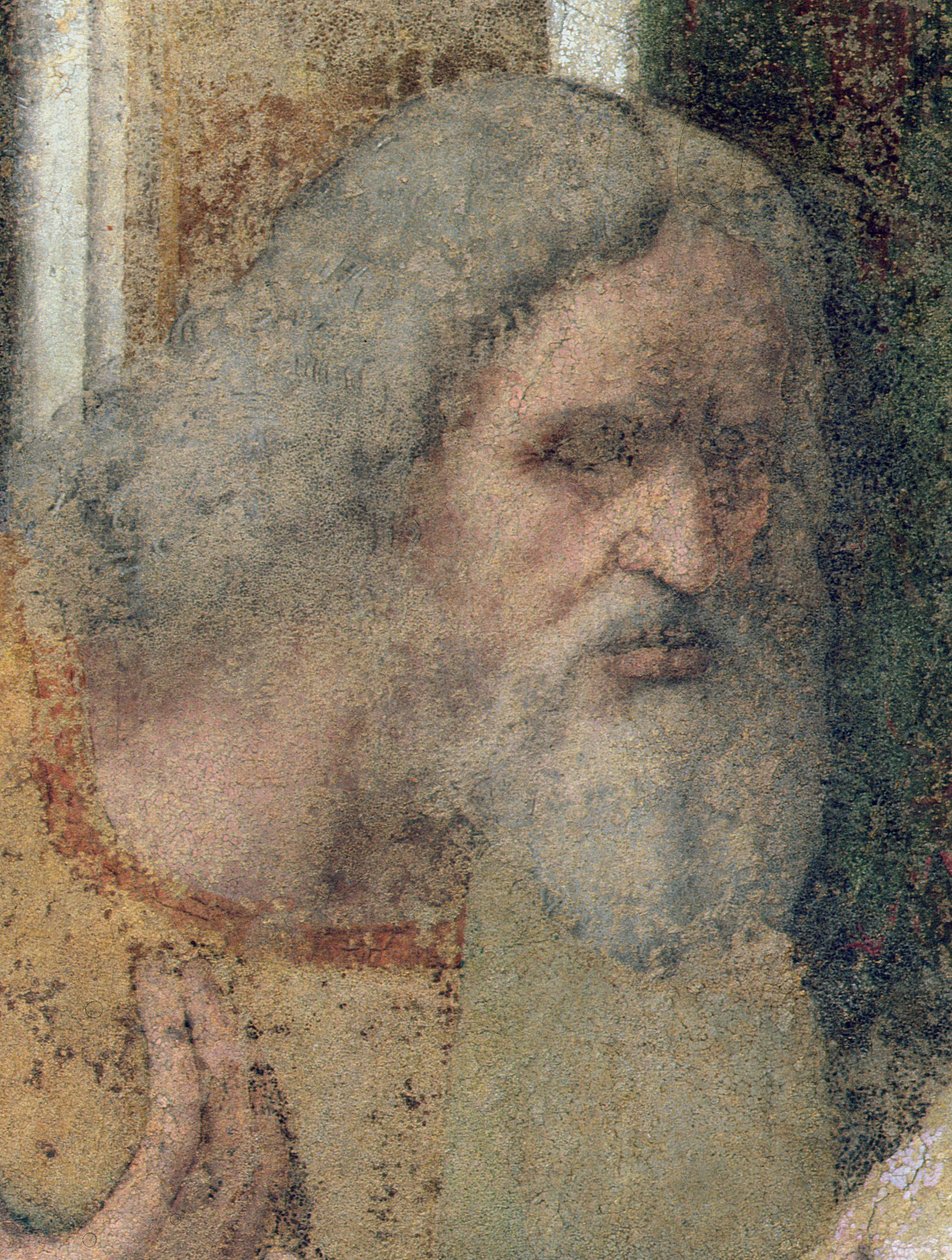Ostatnia Wieczerza, 1495-97 (po restauracji) (detal z 161739) autorstwa Leonardo da Vinci