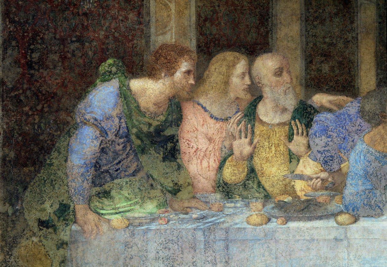 Ostatnia Wieczerza, 1495-97 (po restauracji) autorstwa Leonardo da Vinci