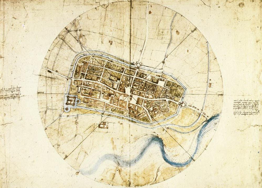 Plan miasta Imola autorstwa Leonardo da Vinci