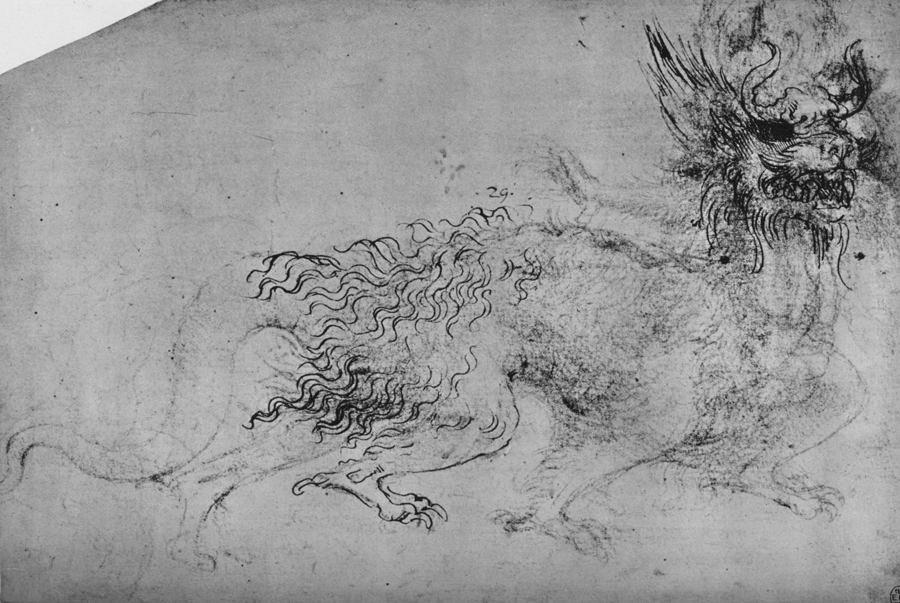 Smok, ok. 1480 1945 autorstwa Leonardo da Vinci