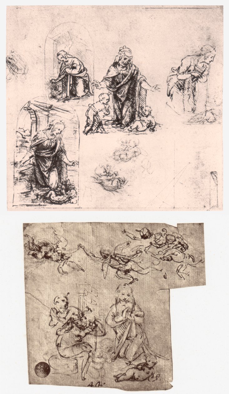 Adoracja Dzieciątka, ok. 1483 r. autorstwa Leonardo da Vinci