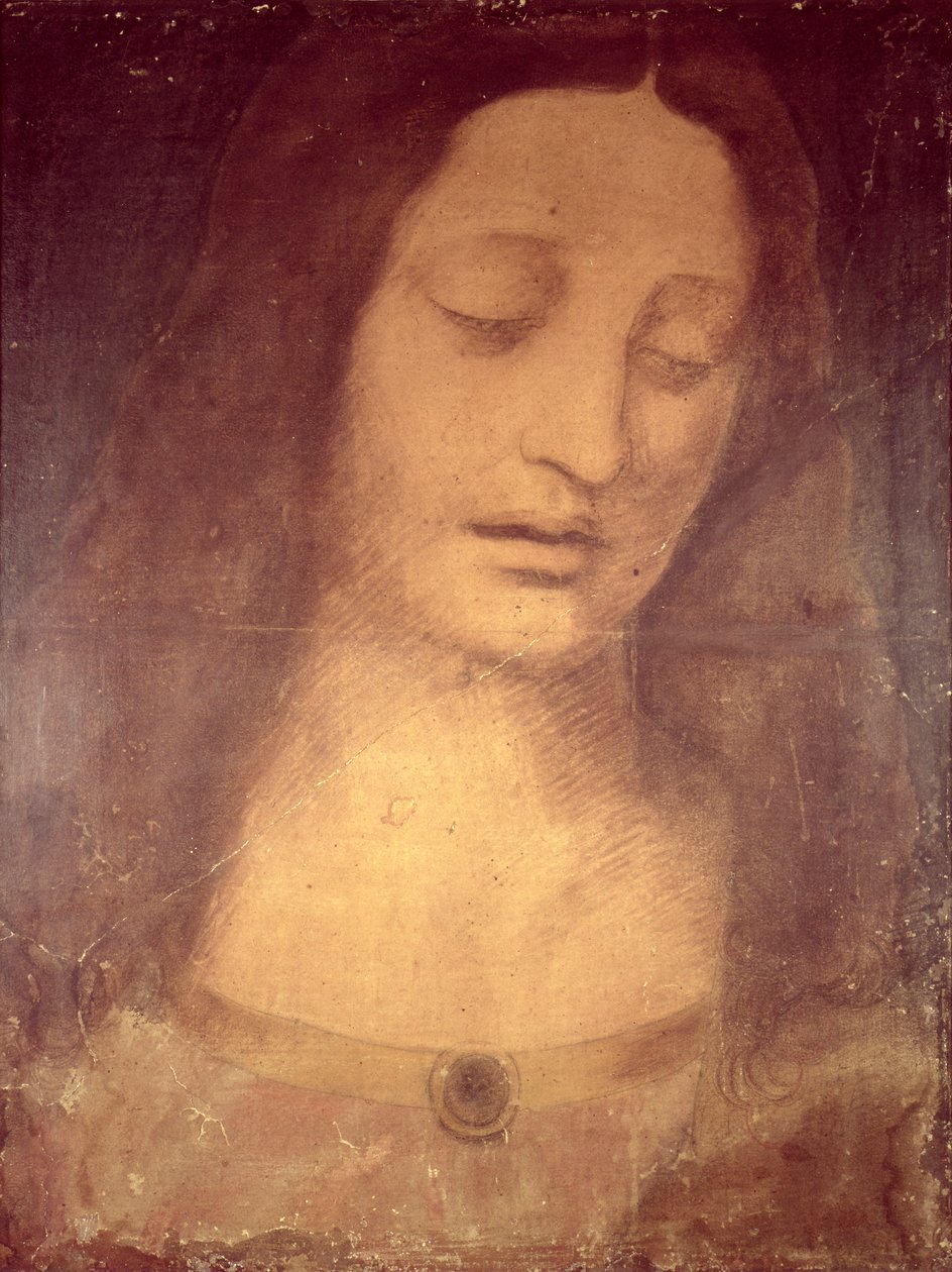 Głowa Chrystusa (ołówek i umyć) autorstwa Leonardo da Vinci