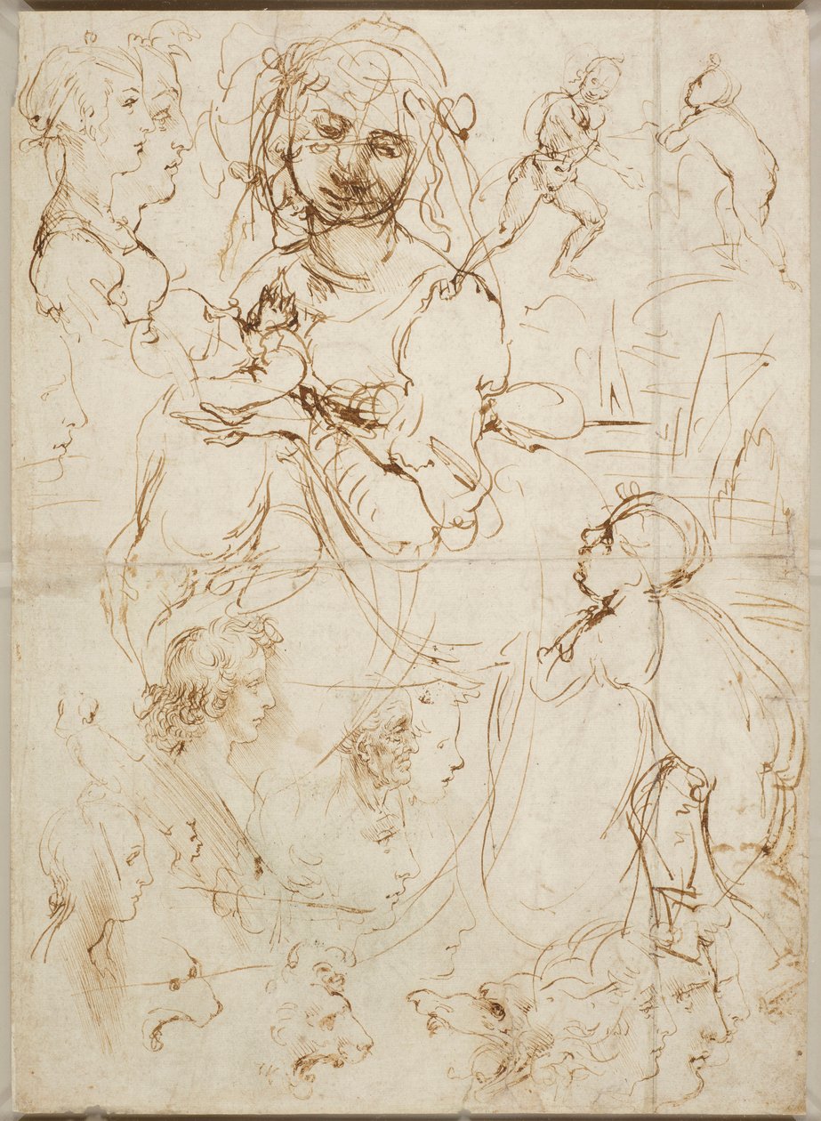 Głowy i figury, ok. 1478 r. autorstwa Leonardo da Vinci